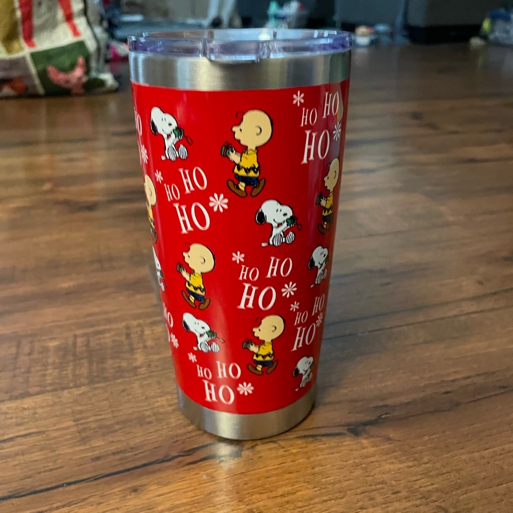 Peanuts snoopy Charlie Brown ho ho ho Christmas tumbler